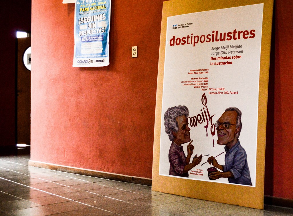 Se inauguró la muestra gráfica Dos Tipos Ilustres en la FCEDU