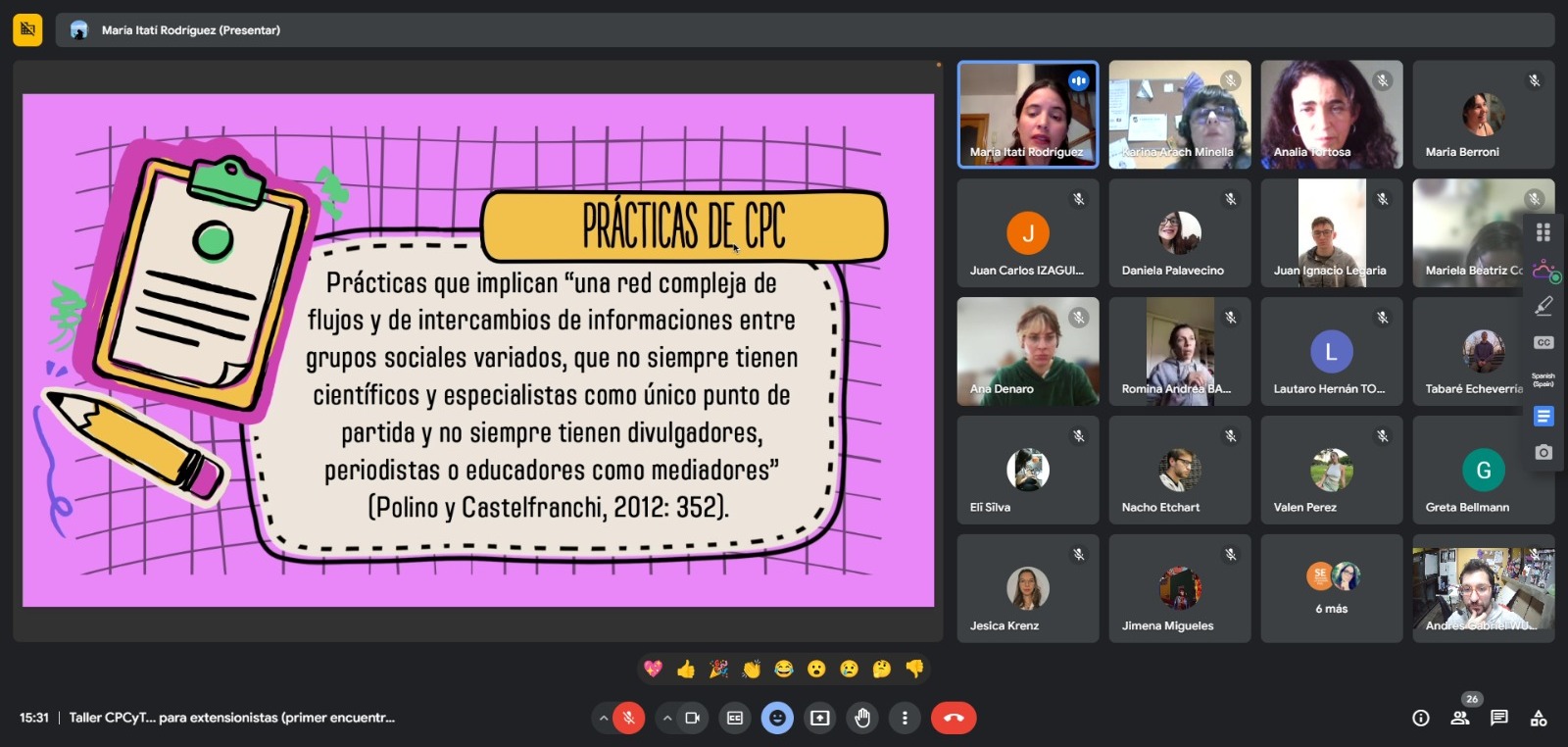 Inició el taller Comunicación pública de la ciencia y la tecnología: una propuesta para extensionistas