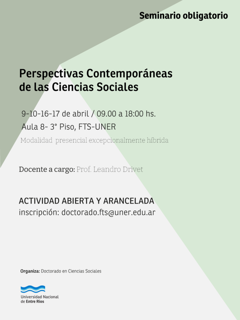 Seminario abierto: Perspectivas contemporáneas de las Ciencias Sociales ...