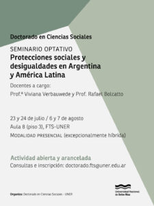 Seminario Temático Optativo sobre protecciones sociales y desigualdades