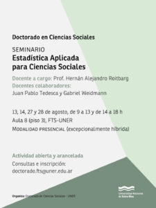 Seminario abierto del Doctorado Estadística Aplicada para Ciencias Sociales